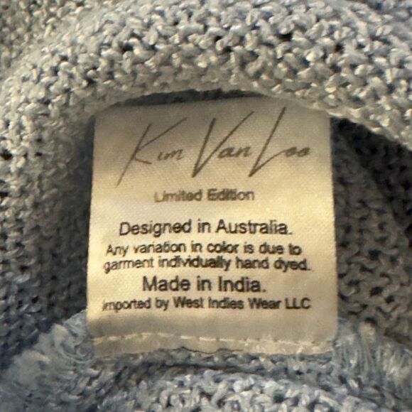 Kim Van Loo Chunky Knit Cotton Tank Top Light Blue S/M - Picture 5 of 6